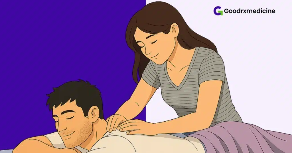 Woman giving her partner a relaxing massage to support intimacy beyond penetration
