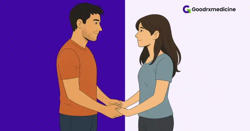 Couple holding hands while addressing mismatched libidos in a relationship