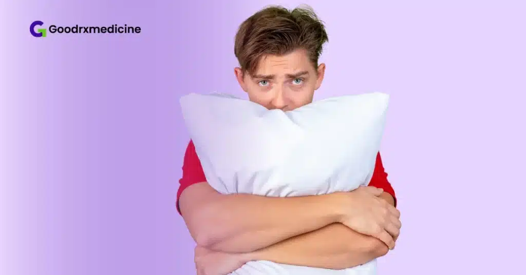 Man holding pillow