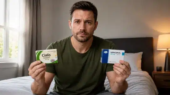 Man comparing Cialis and Viagra for separate dosing times