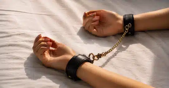Restrained wrists illustrating symptoms of sexual masochism disorder