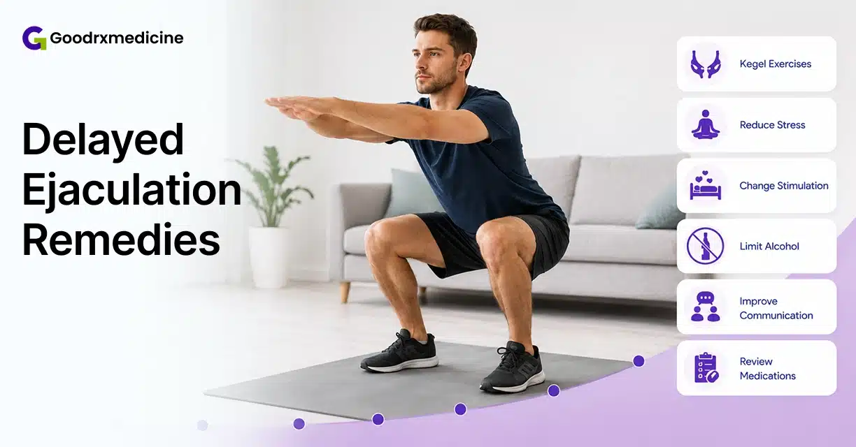 Man exercising beside home remedies for delayed ejaculation