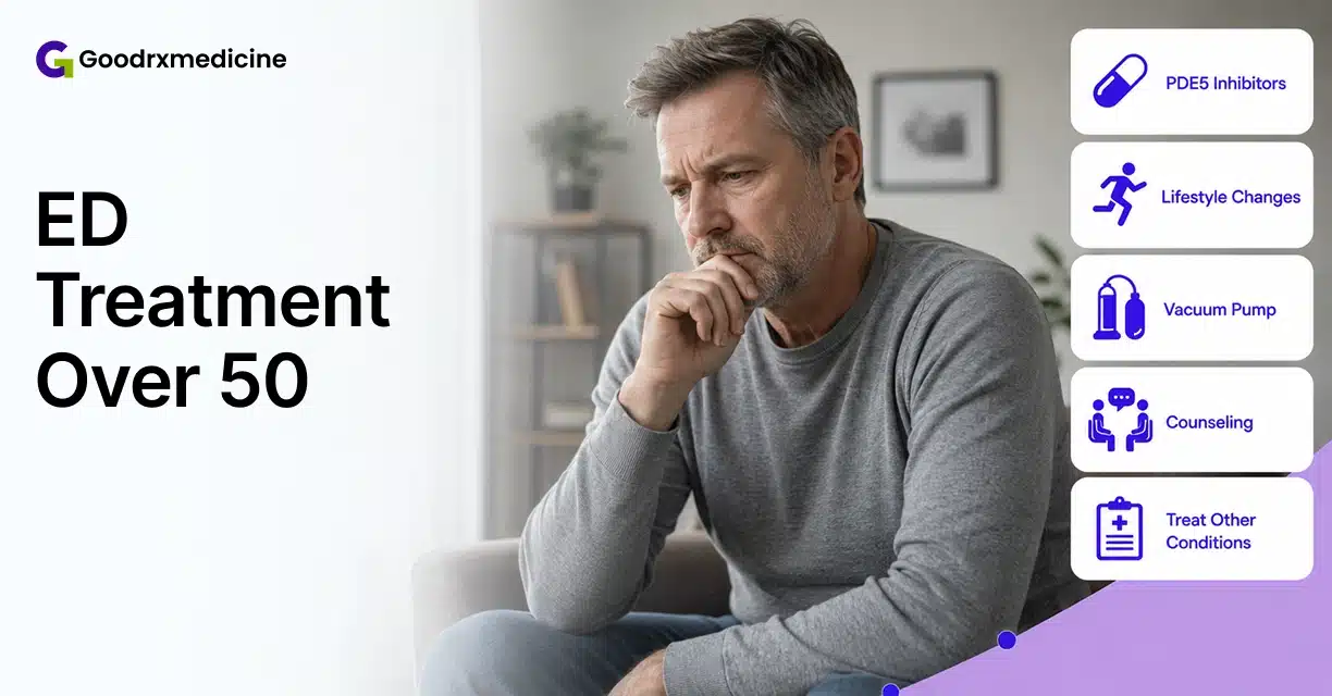 Man over 50 worried about erectile dysfunction treatment