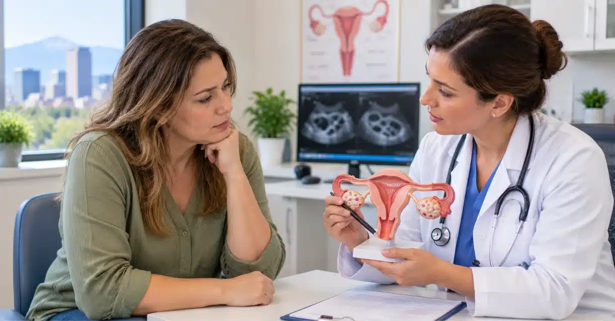 Doctor explaining PCOS treatment options to a woman in Denver
