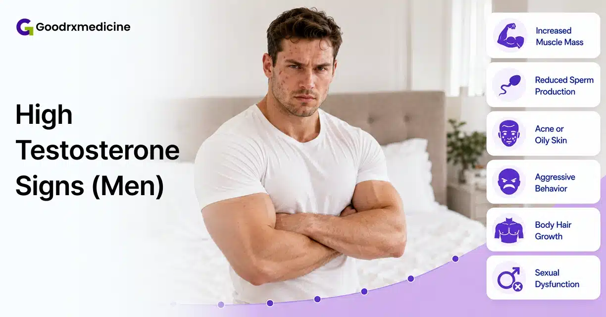 Muscular man illustrating signs of high testosterone