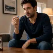 Man holding a sildenafil tablet