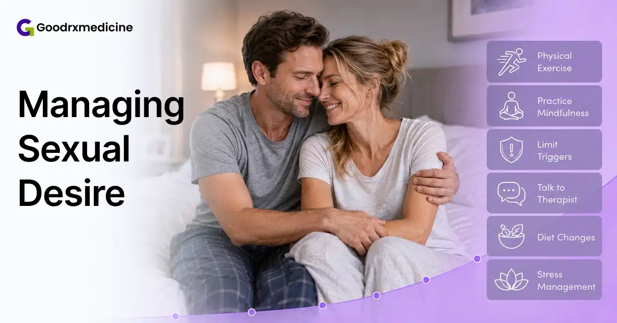 Couple cuddling with lifestyle tips for reducing sexual desire