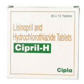 Cipril H  5 + 12.5 mg with Lisinopril + Hydrochlorothiazide