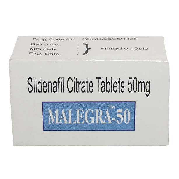 Malegra 50 mg tablet with Sildenafil Citrate
